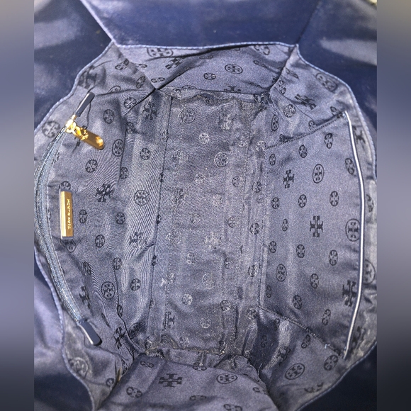 Tory Burch Nylon Leather Tote Bag (Navy Blue) - Picture 8 of 11